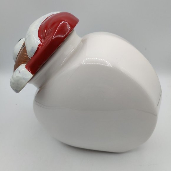 Vtg Christmas Teddy Bear Cookie Jar Ceramic 1987 Taiwan Himark Santa Hat - Picture 3 of 15